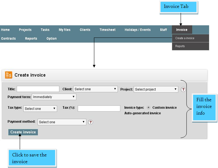 Create invoice