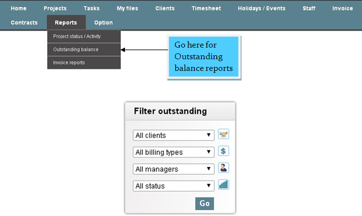 outstanding balance reports